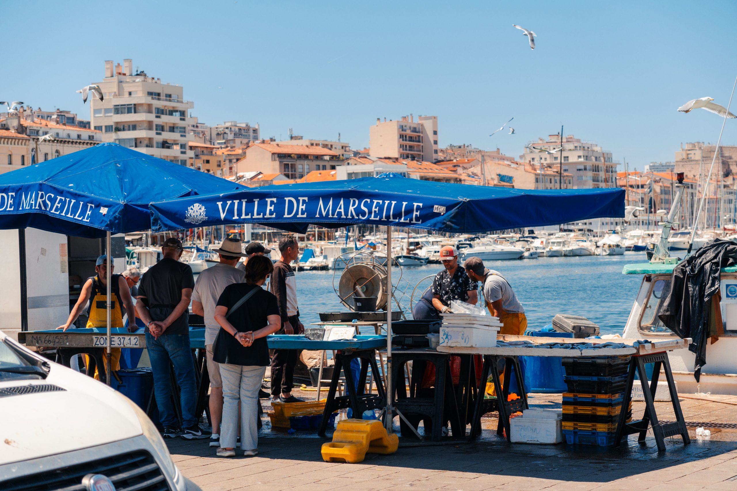 Marché aux poissons du vieux port à Marseille